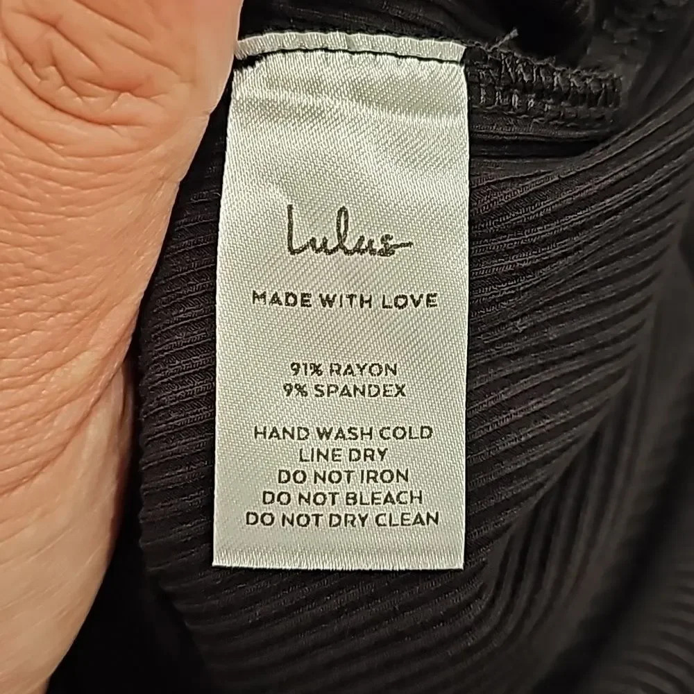 NWOT Lulu's Favorite Idea Black Ribbed Backless Bodycon Mini Dress - Picture 10 of 10